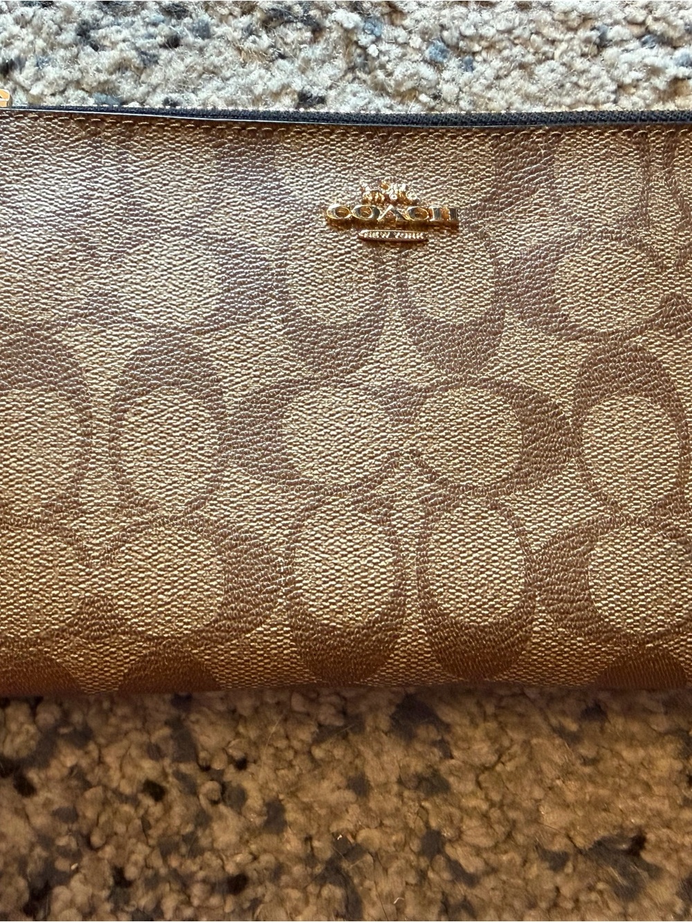 Coach Metallic Gold Signature Wristlet